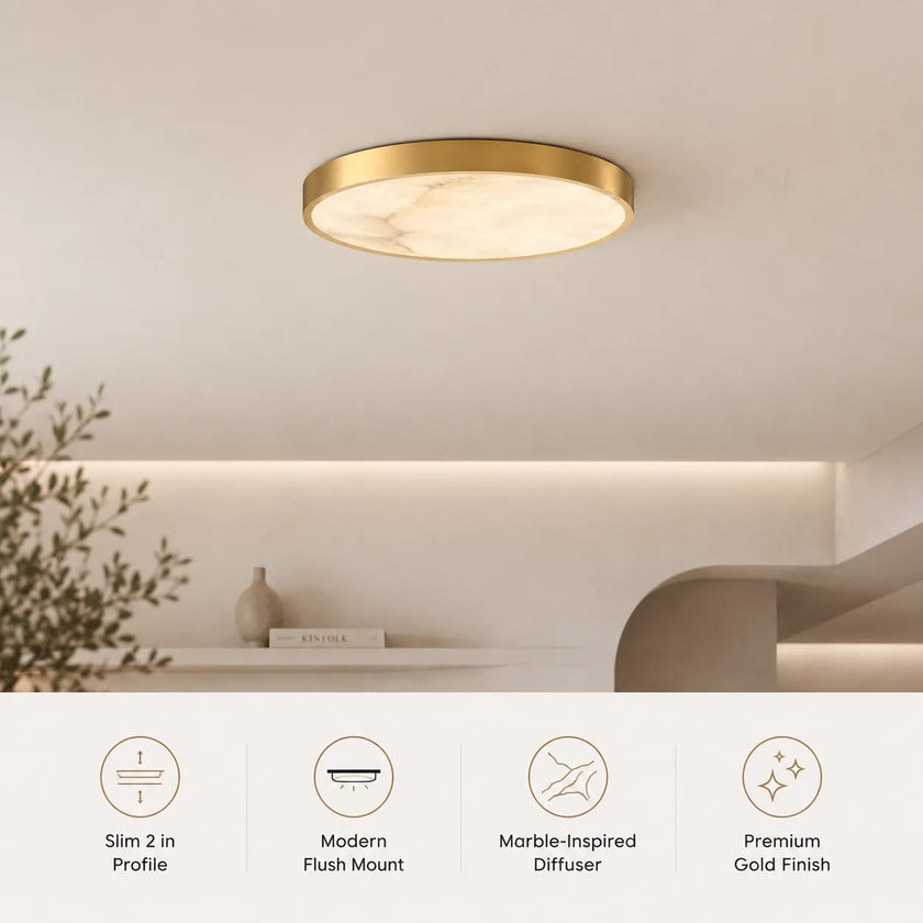 Alvora | Alabaster Ceiling Light