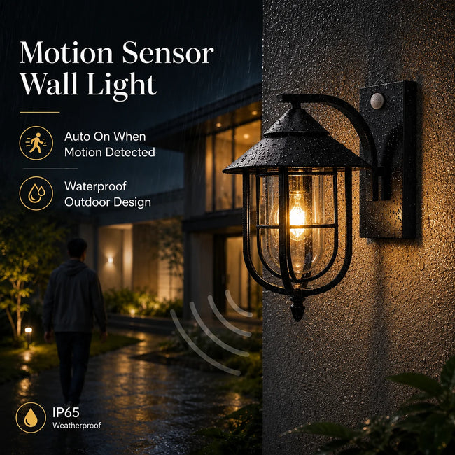 Brennor | European Style Motion Sensor Outdoor Wall Light