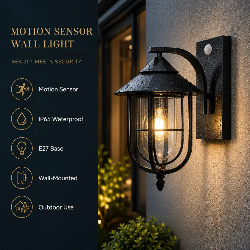 Brennor | European Style Motion Sensor Outdoor Wall Light