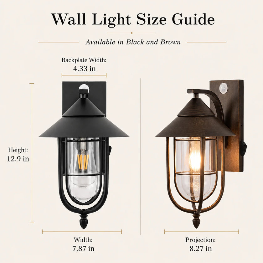 Brennor | European Style Motion Sensor Outdoor Wall Light