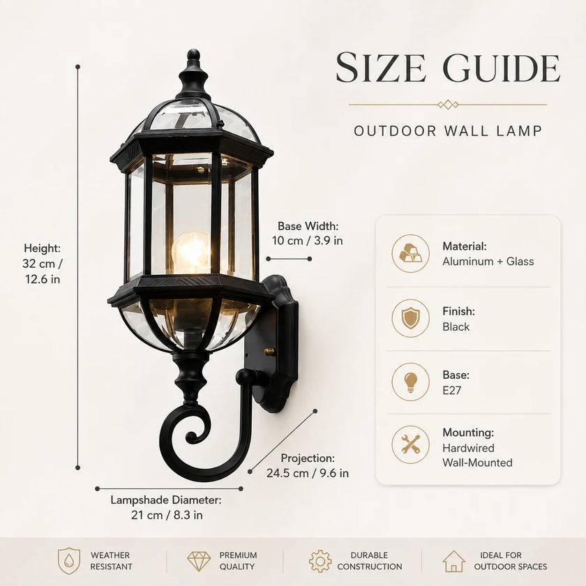 Elarion | European Style Outdoor Wall Light