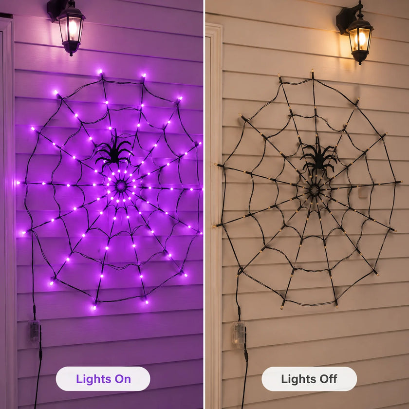 Lighted Spider Web Halloween Decoration