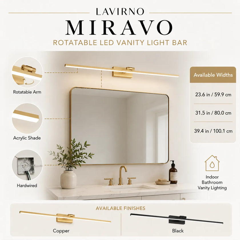 Miravo – Rotatable LED Vanity Light Bar.