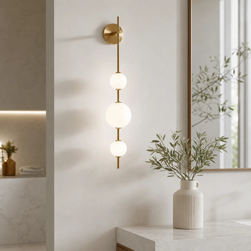 Modern Glass Wall Light Sconce | Adjustable LED Light for Bedroom & Hallway