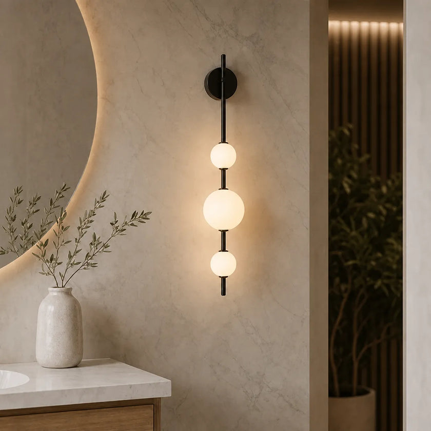 Modern Glass Wall Light Sconce | Adjustable LED Light for Bedroom & Hallway