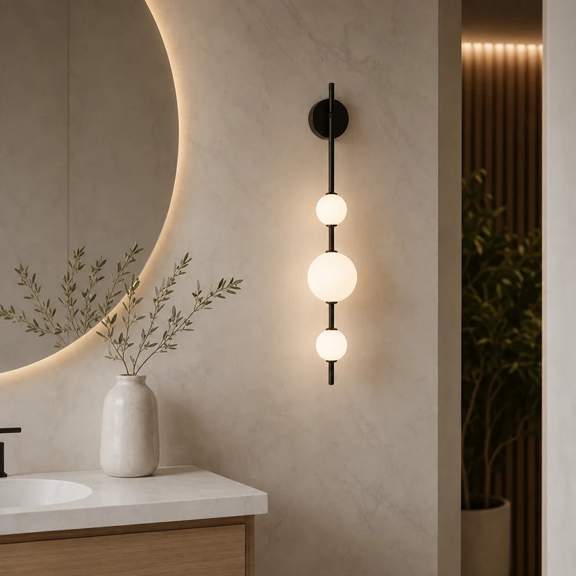 Modern Glass Wall Light Sconce | Adjustable LED Light for Bedroom & Hallway