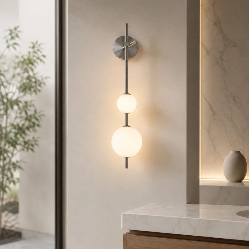 Modern Glass Wall Light Sconce | Adjustable LED Light for Bedroom & Hallway