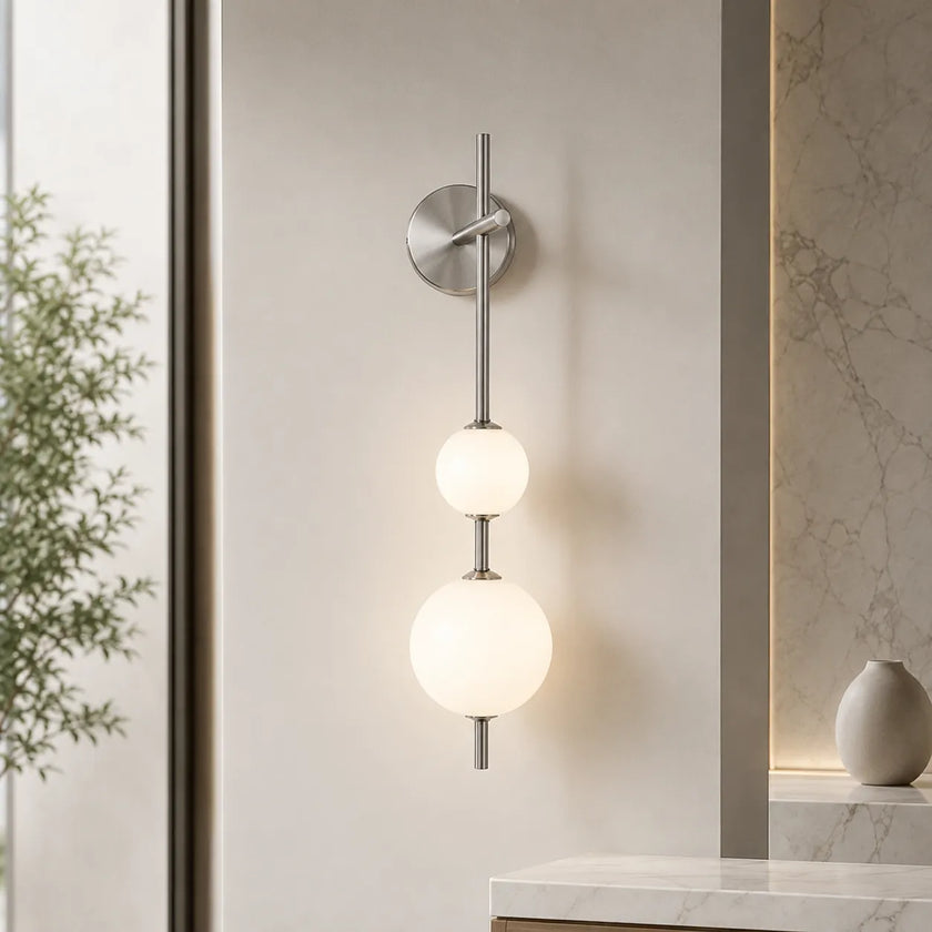 Modern Glass Wall Light Sconce | Adjustable LED Light for Bedroom & Hallway