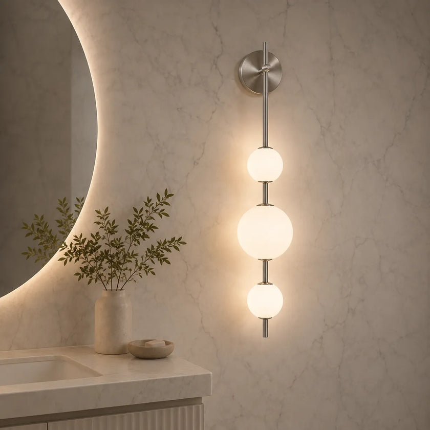 Modern Glass Wall Light Sconce | Adjustable LED Light for Bedroom & Hallway