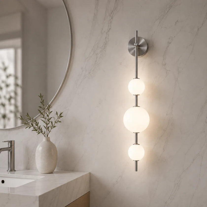 Modern Glass Wall Light Sconce | Adjustable LED Light for Bedroom & Hallway