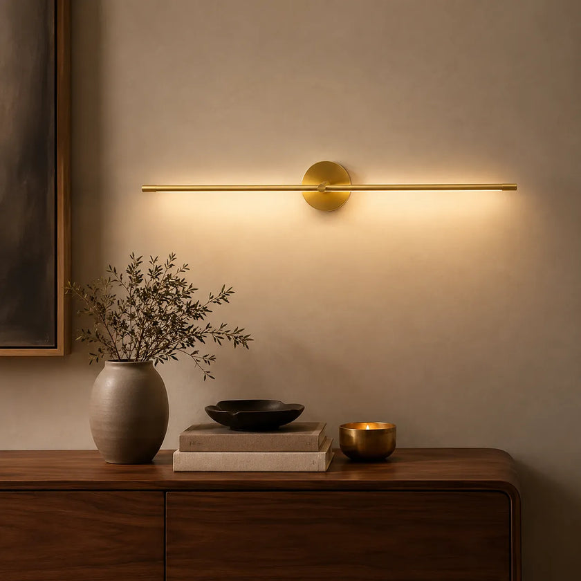 Modern Linear LED Wall Light Adjustable Metal Sconce for Bedroom & Hallway