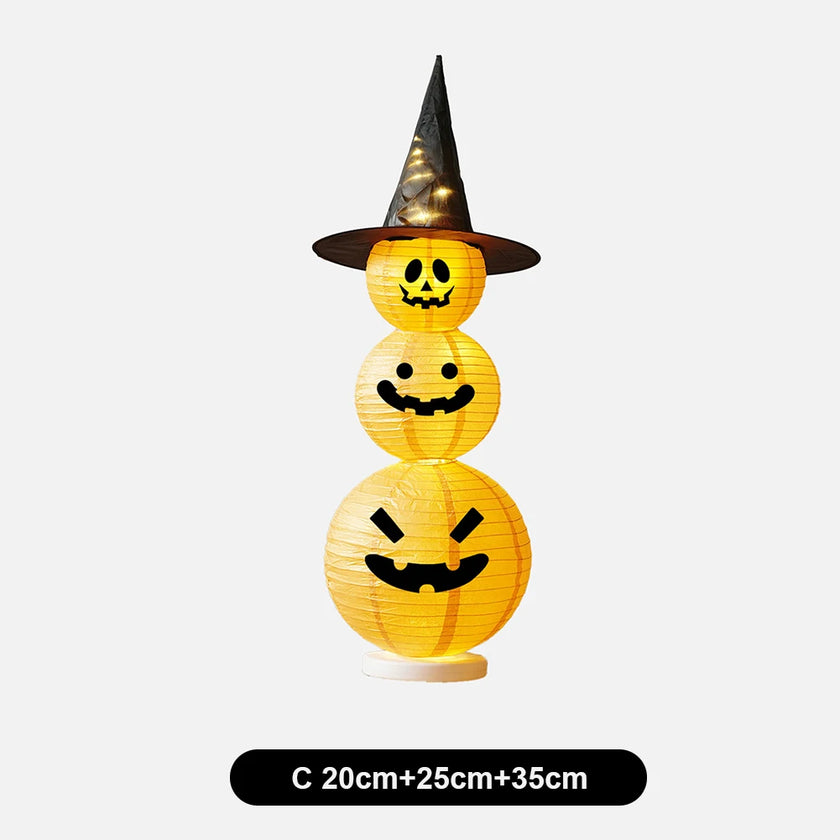 Lighted Stacked Pumpkin Halloween Decoration