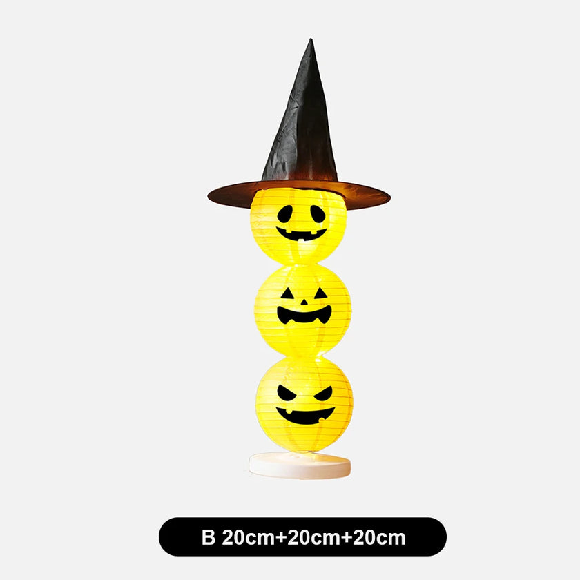 Lighted Stacked Pumpkin Halloween Decoration
