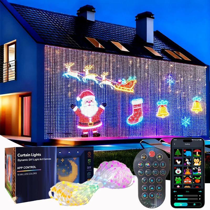 Smart Christmas LED Curtain Lights
