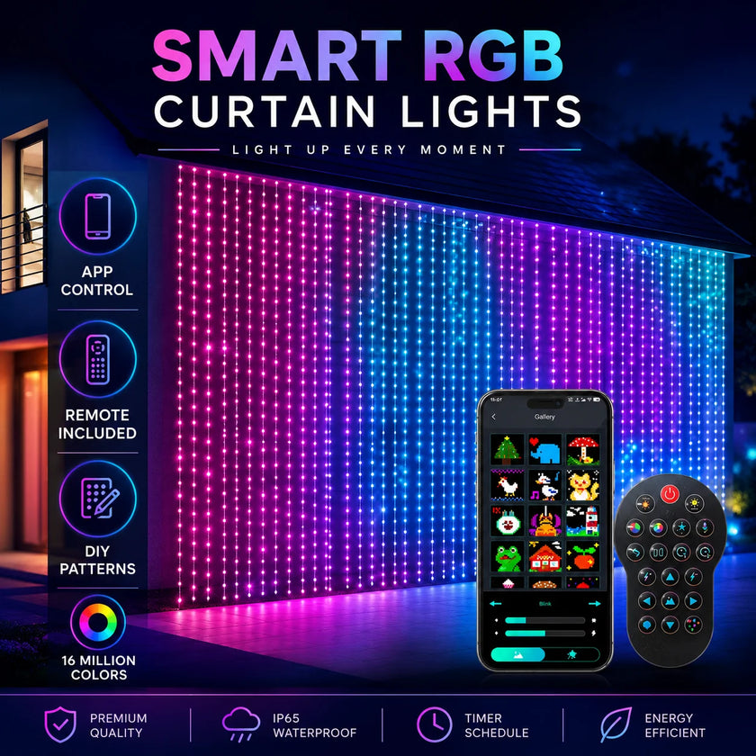 Smart Christmas LED Curtain Lights