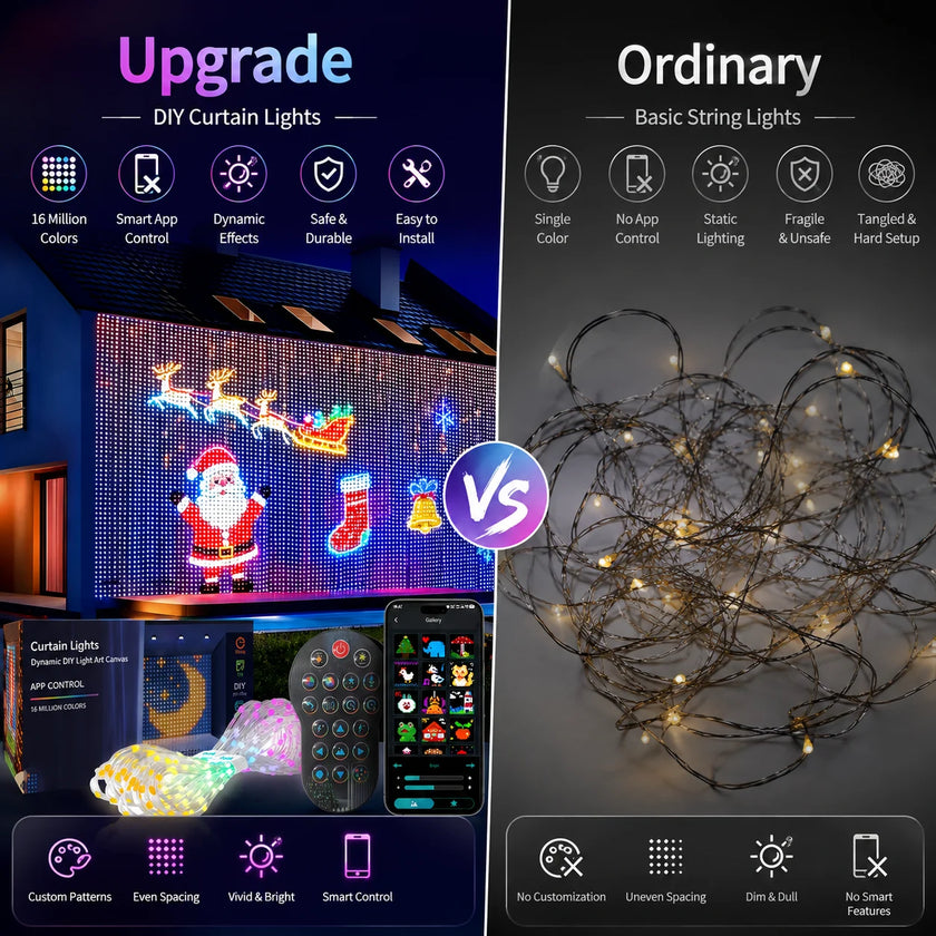 Smart Christmas LED Curtain Lights
