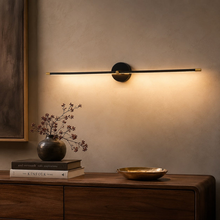 Modern Linear LED Wall Light Adjustable Metal Sconce for Bedroom & Hallway