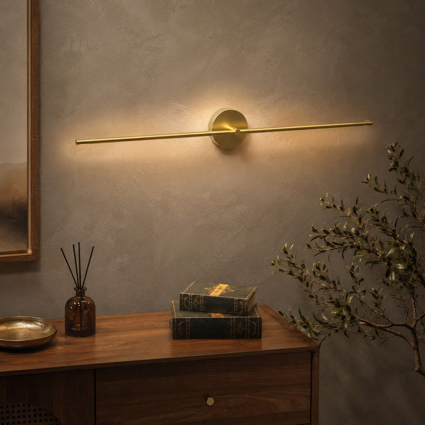 Modern Linear LED Wall Light Adjustable Metal Sconce for Bedroom & Hallway