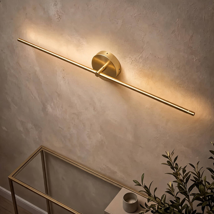 Modern Linear LED Wall Light Adjustable Metal Sconce for Bedroom & Hallway