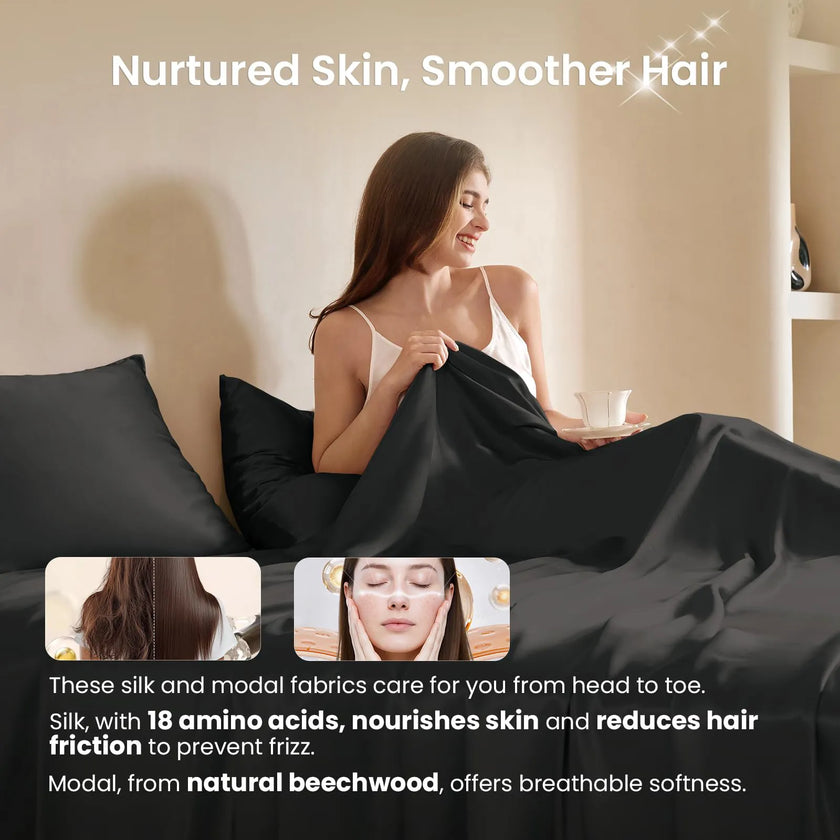 Velmora | Luxury Modal Silk Bed Sheet Set