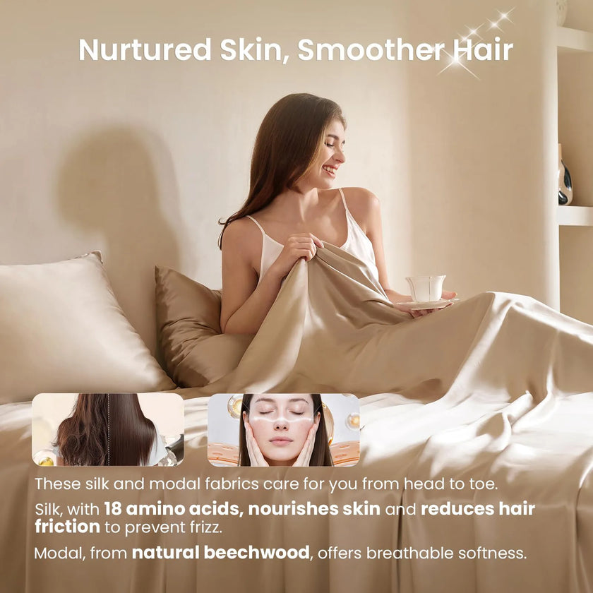 Velmora | Luxury Modal Silk Bed Sheet Set